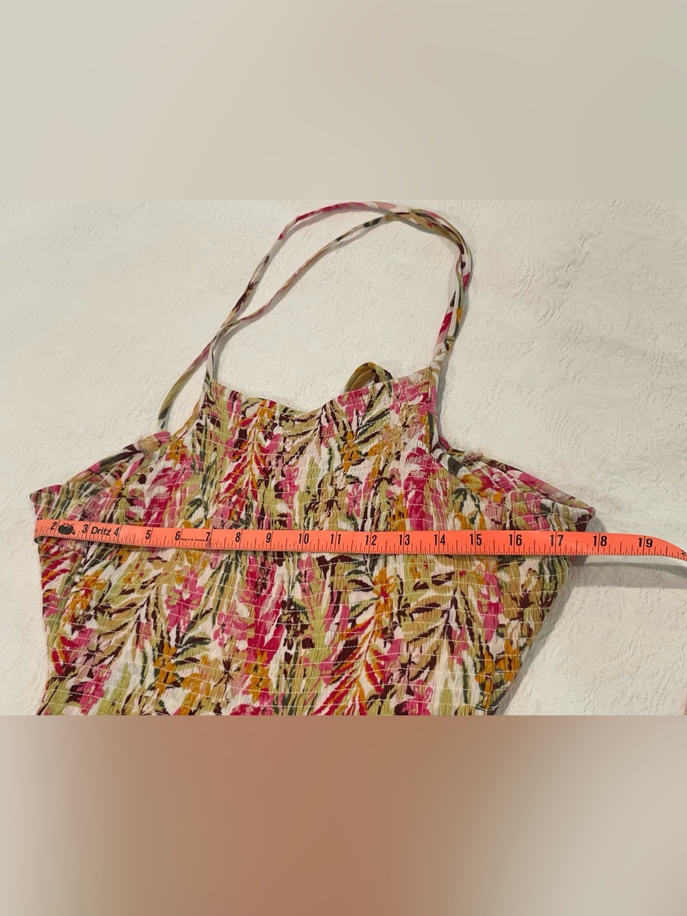 Rip Curl Copacabana Halter Midi Sundress Smocked Tropical Beach Open Back M EUC - Picture 8 of 15